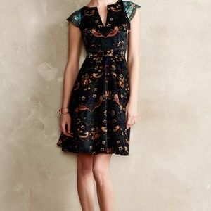 Eva Franco “Larksong” printed corduroy dress
